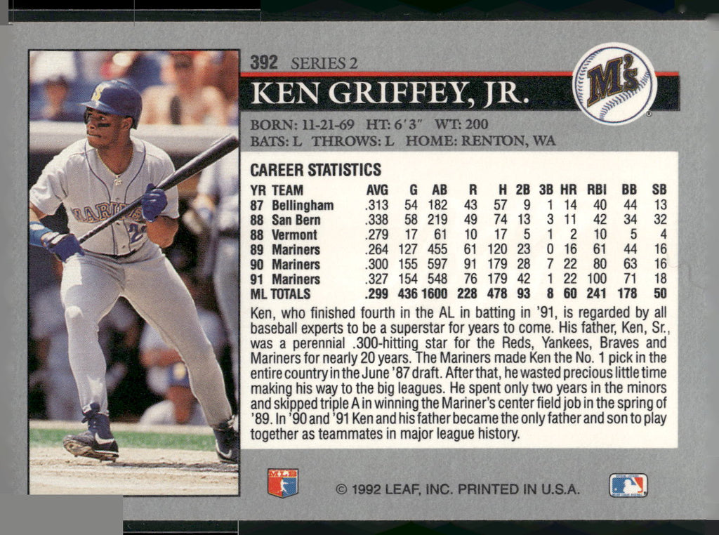 1992 Leaf #392 Ken Griffey Jr.