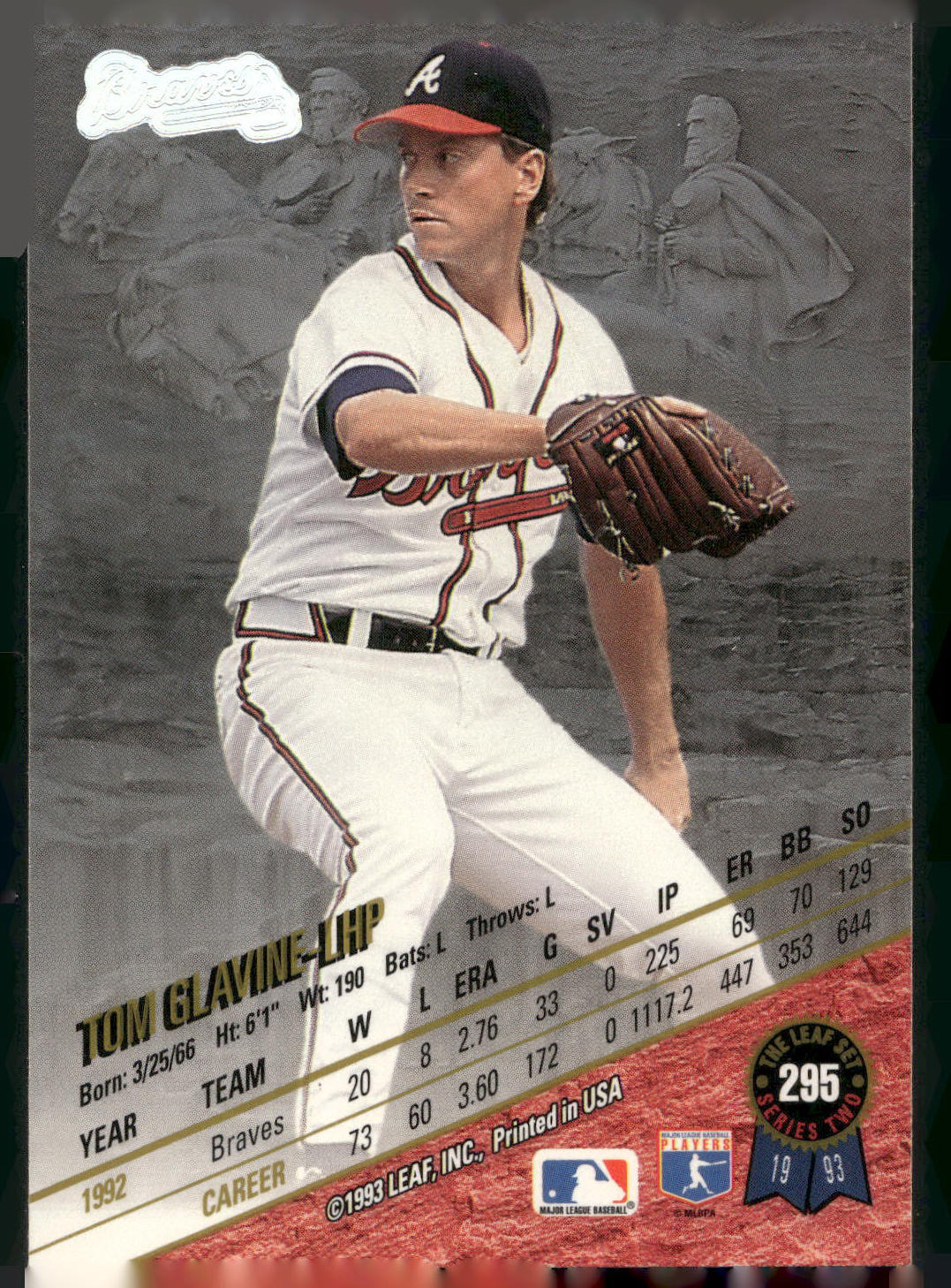 1993 Leaf #295 Tom Glavine