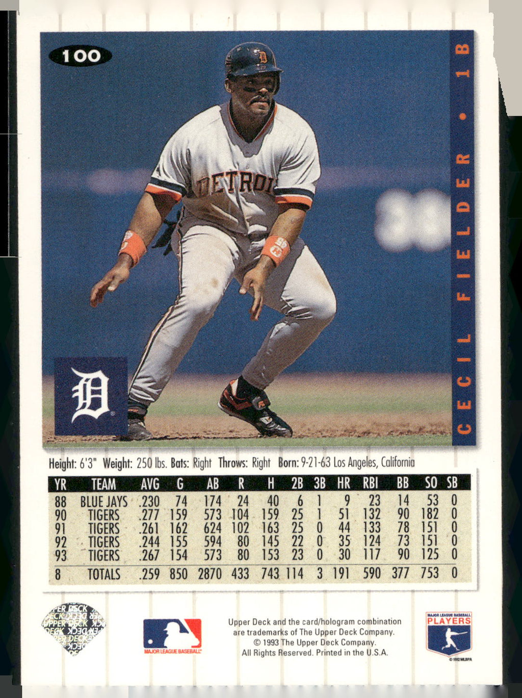 1994 Collector's Choice #100 Cecil Fielder