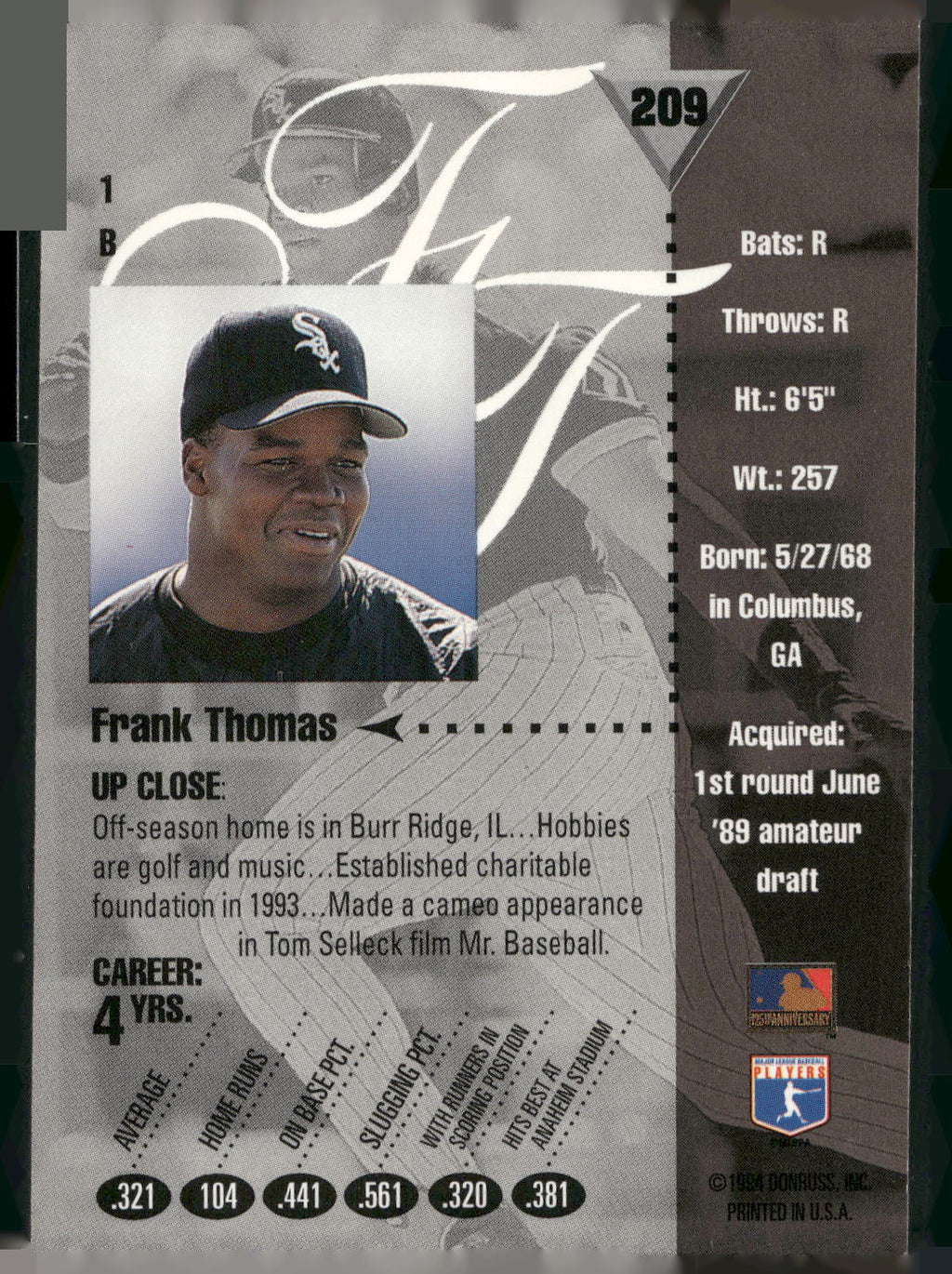 1994 Studio #209 Frank Thomas