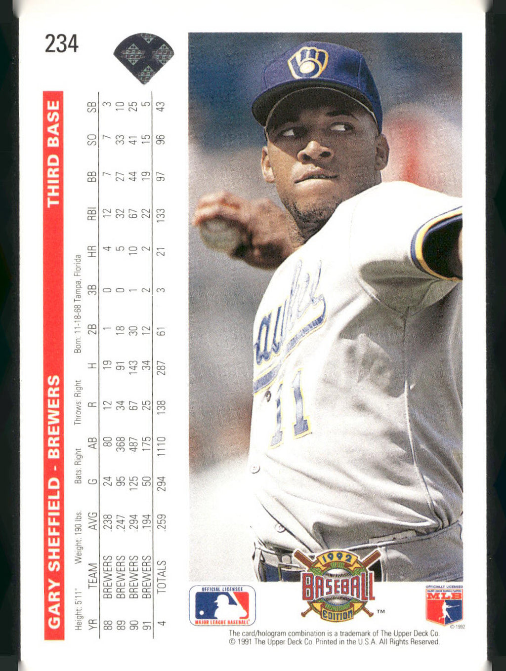 1992 Upper Deck #234 Gary Sheffield