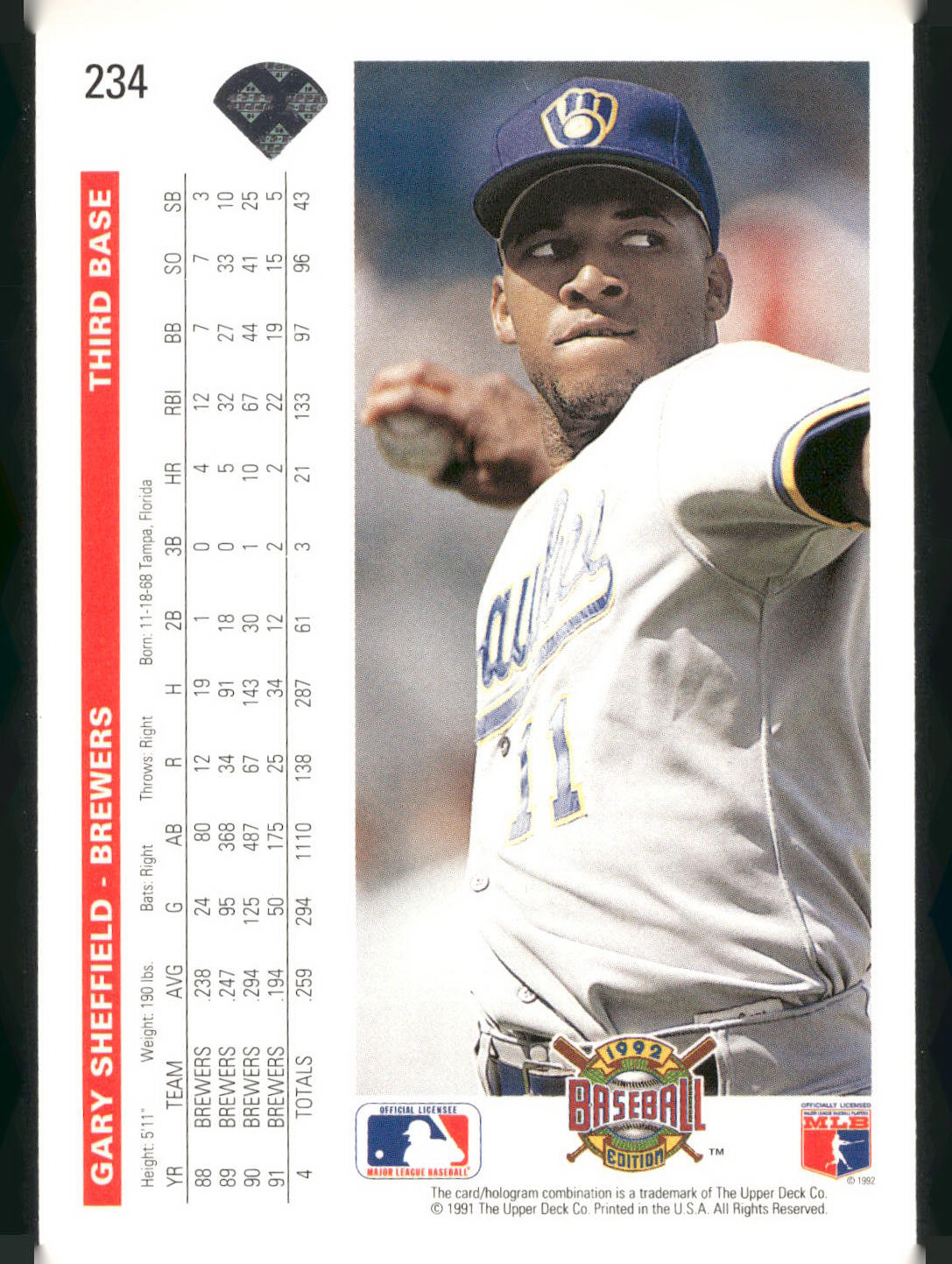 1992 Upper Deck #234 Gary Sheffield