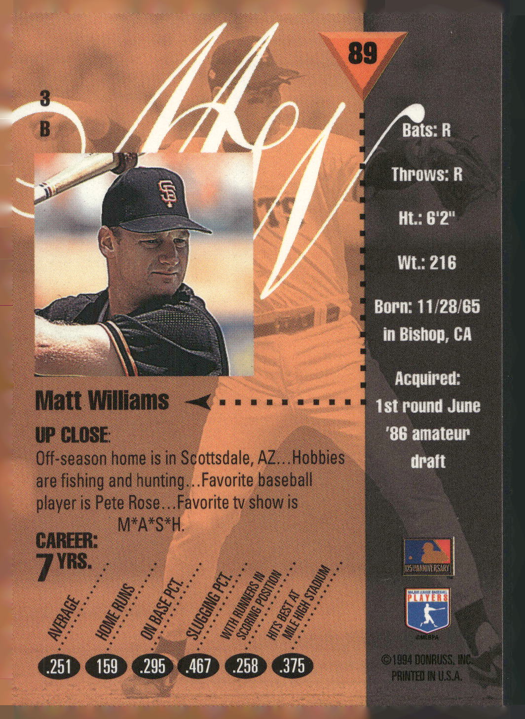 1994 Studio #89 Matt Williams