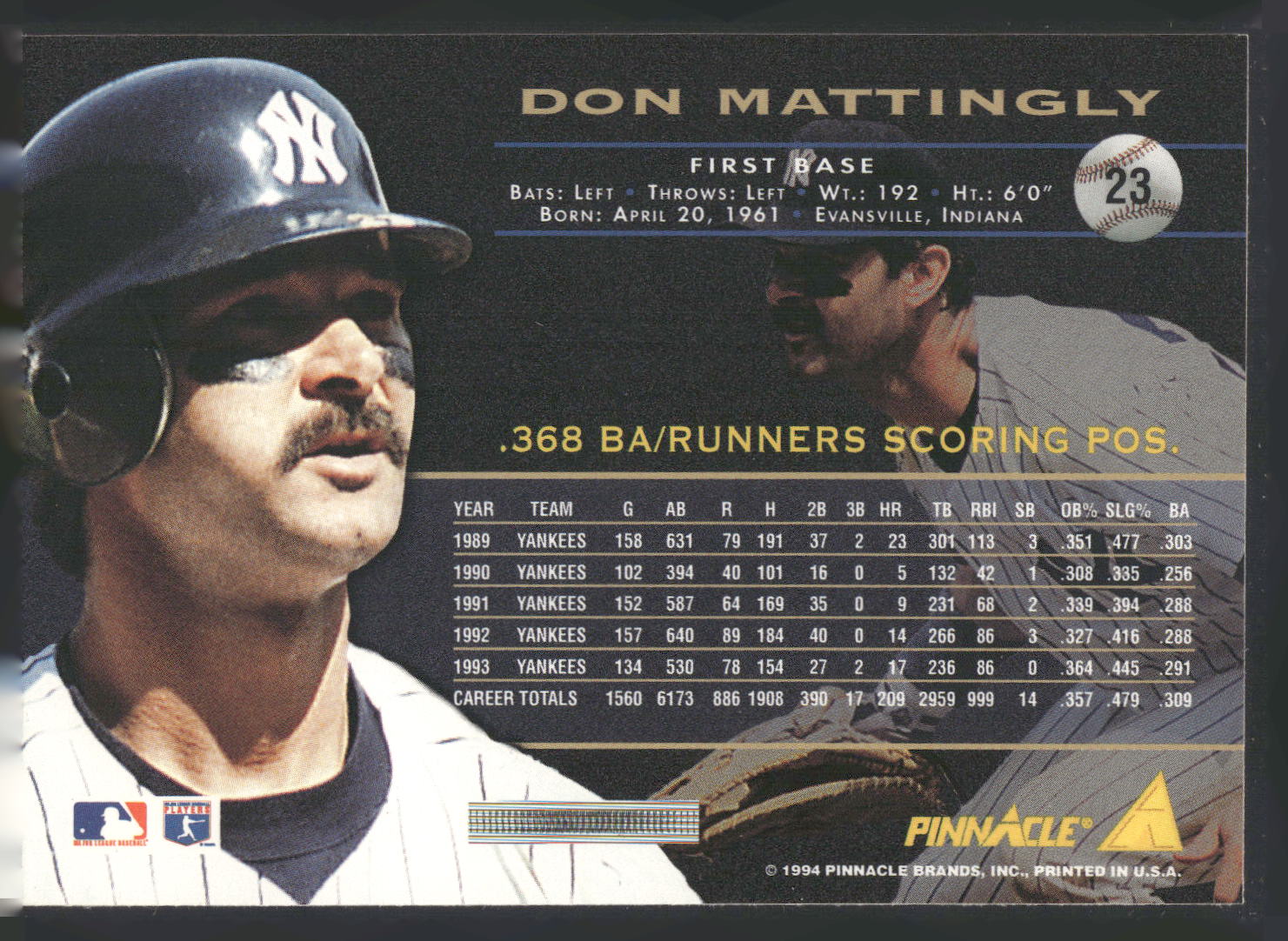 1994 Pinnacle #23 Don Mattingly