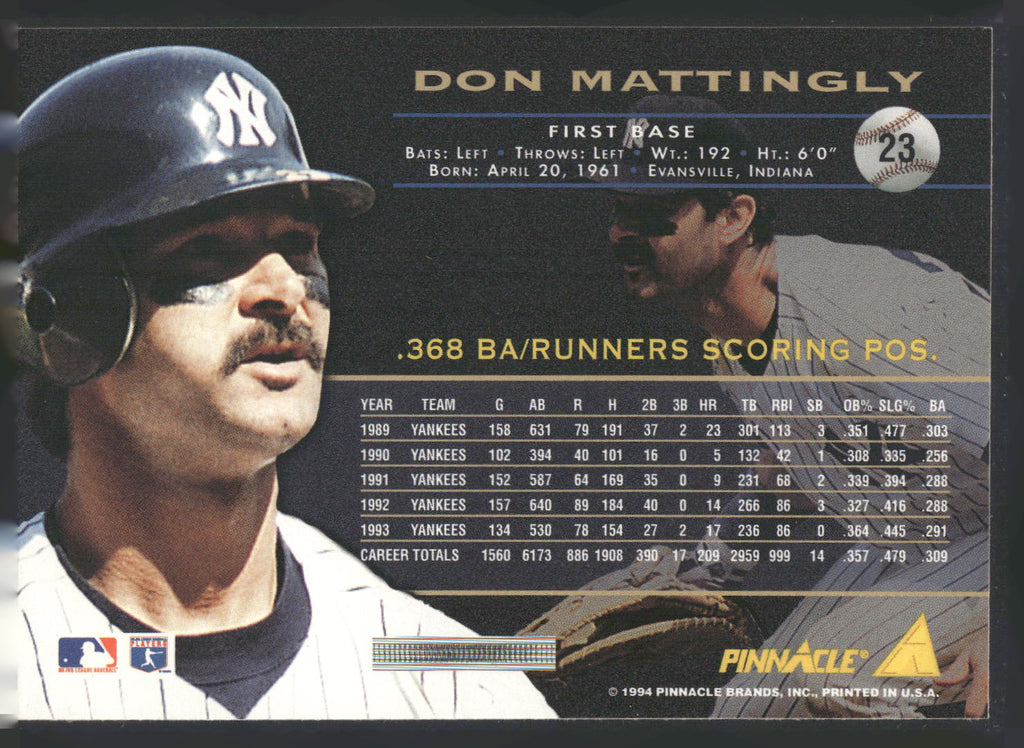 1994 Pinnacle #23 Don Mattingly