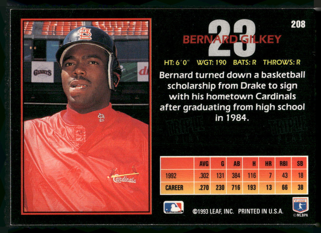 1993 Triple Play #208 Bernard Gilkey