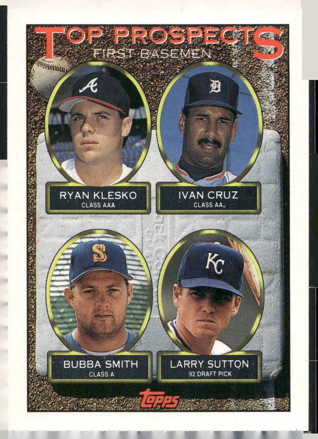 1993 Topps #423 Ryan Klesko / Ivan Cruz / Bubba Smith / Larry Sutton