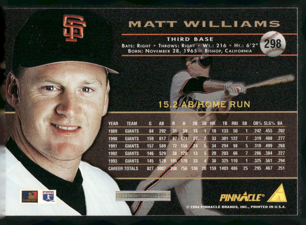 1994 Pinnacle #298 Matt Williams
