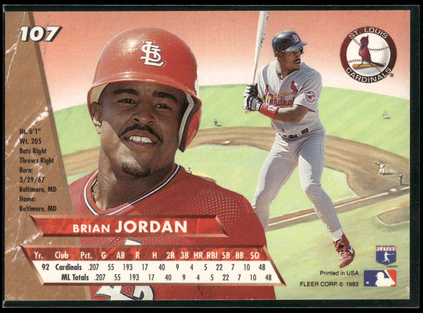 1993 Ultra #107 Brian Jordan