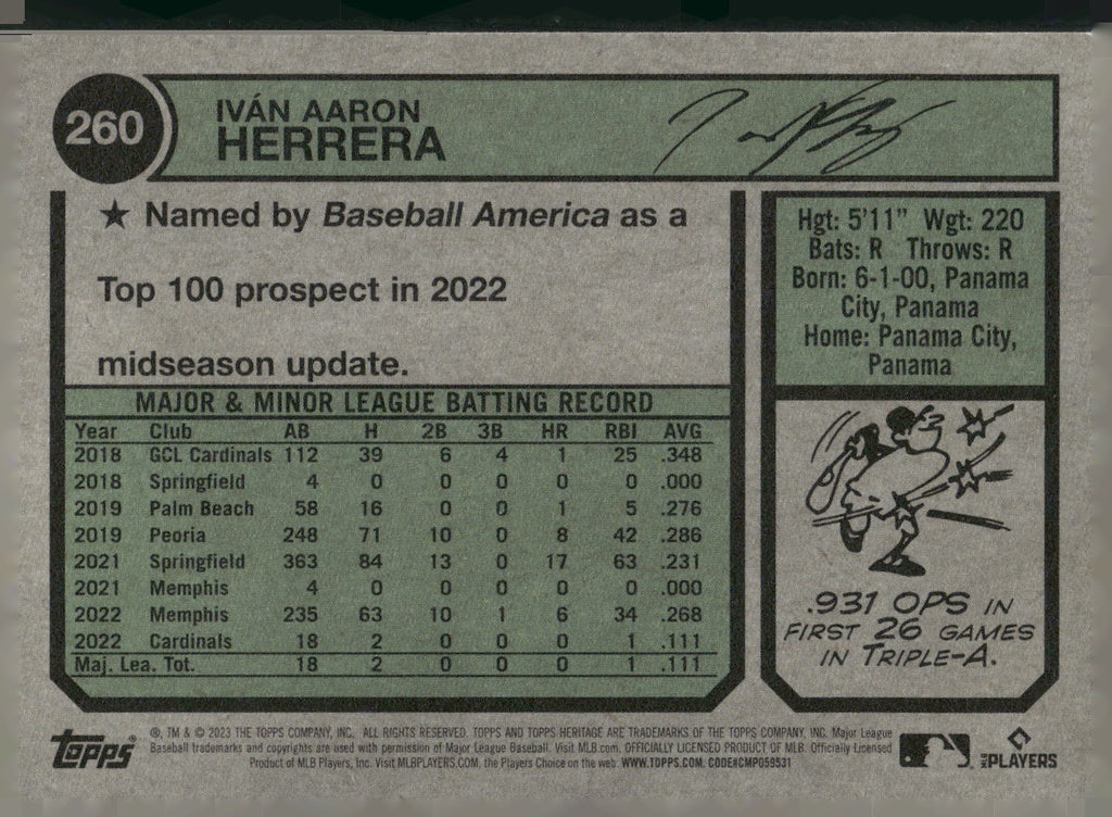2023 Topps Heritage #260 Iván Herrera