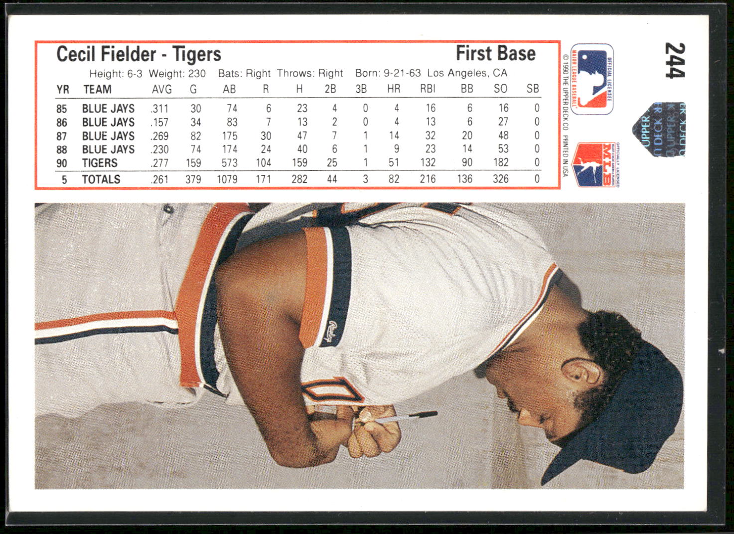 1991 Upper Deck #244 Cecil Fielder