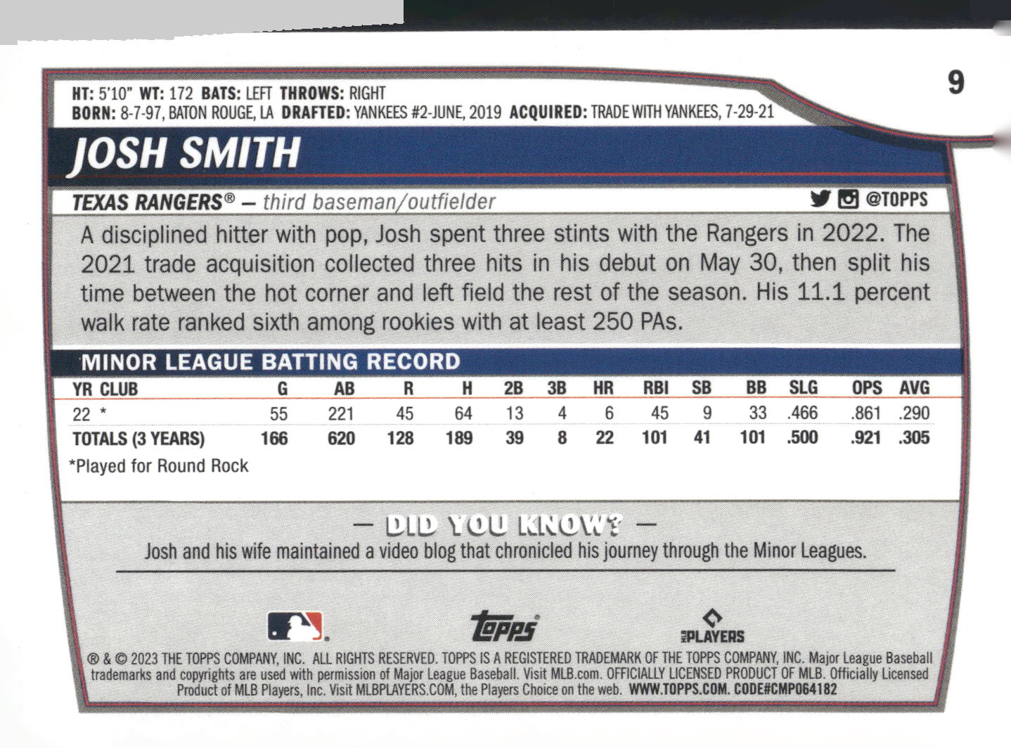 2023 Topps Big League #9 Josh Smith