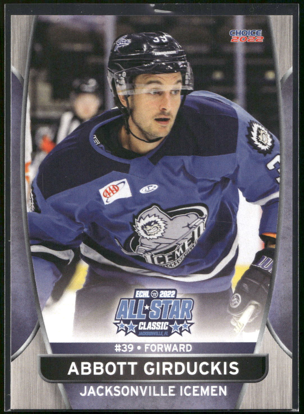 2021-22 Choice Jacksonville Icemen (ECHL) #18 Abbott Girduckis