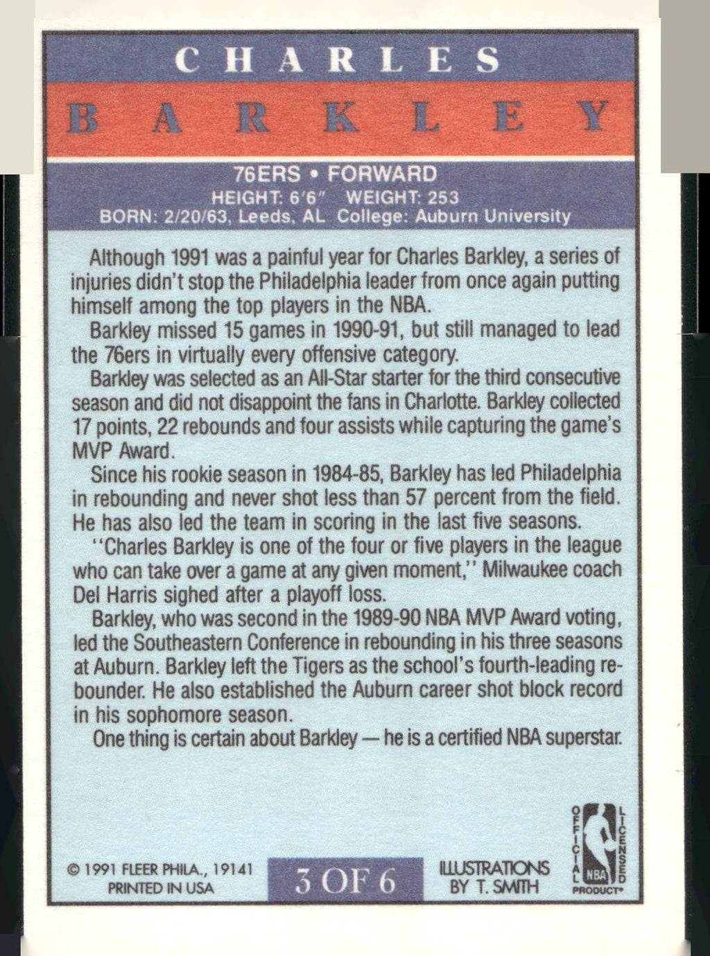 1991-92 Fleer #3 Charles Barkley Pro-Visions