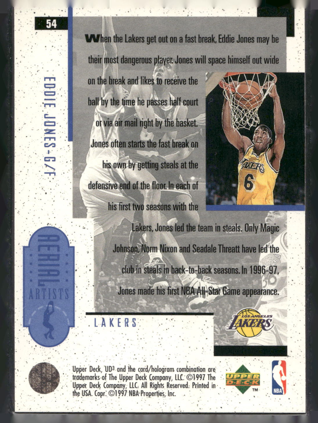 1996-97 Upper Deck UD3 #54 Eddie Jones