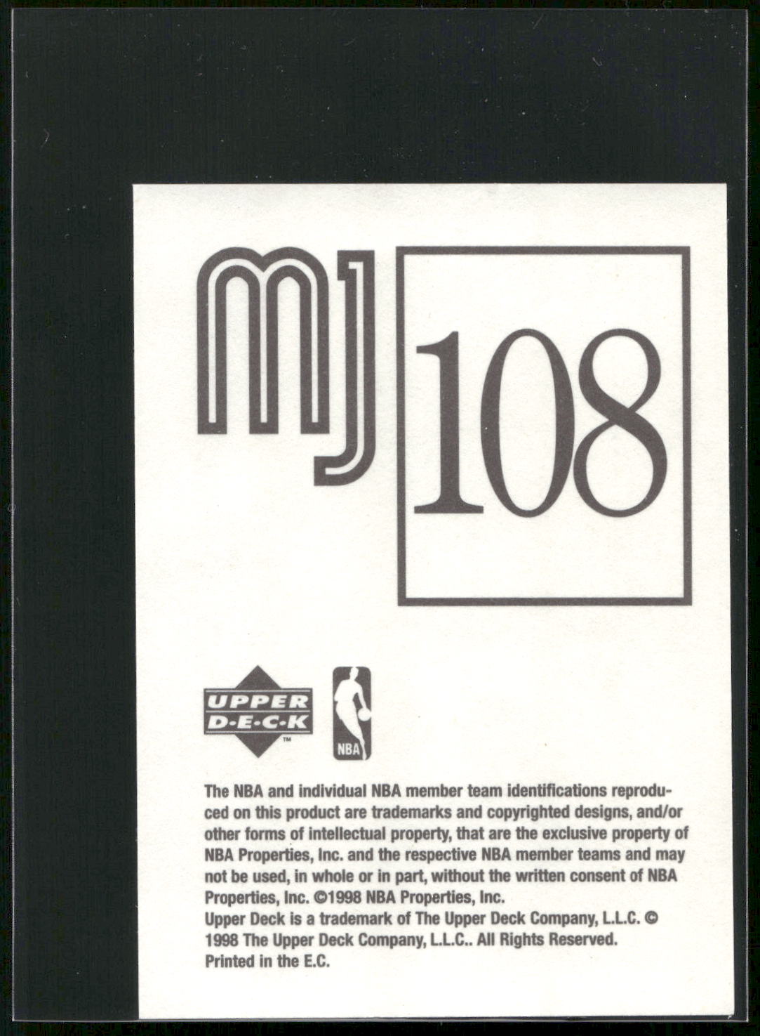 1998 Upper Deck Michael Jordan Stickers #108 Michael Jordan