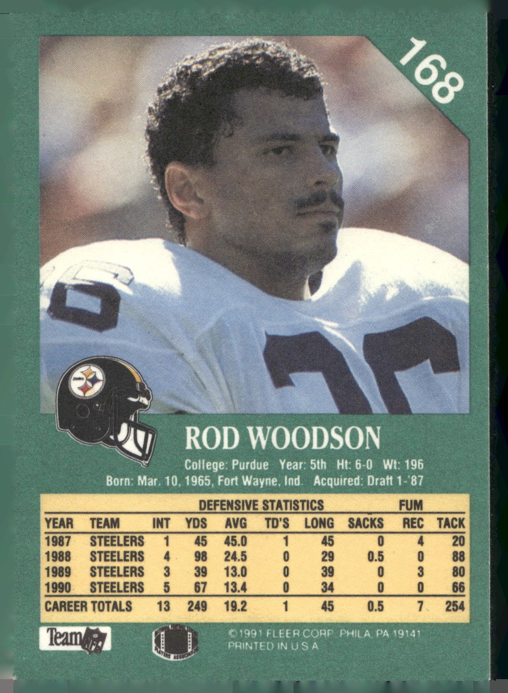 1991 Fleer #168 Rod Woodson