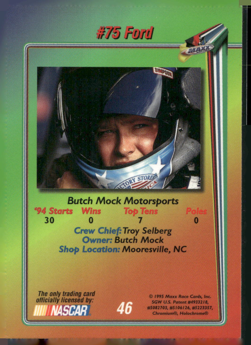 1995 Maxx Premier Plus #46 #75 Ford