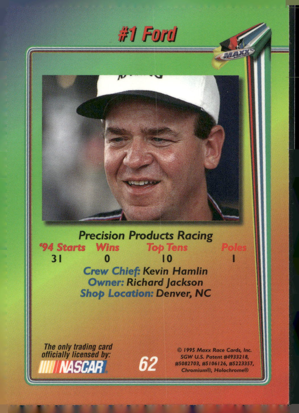 1995 Maxx Premier Plus #62 #1 Ford