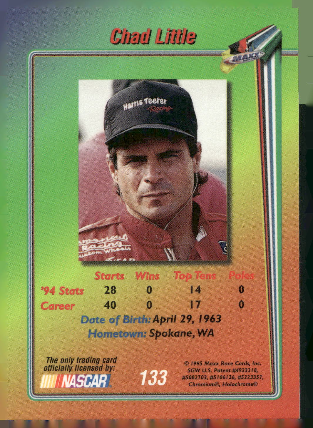 1995 Maxx Premier Plus #133 Chad Little