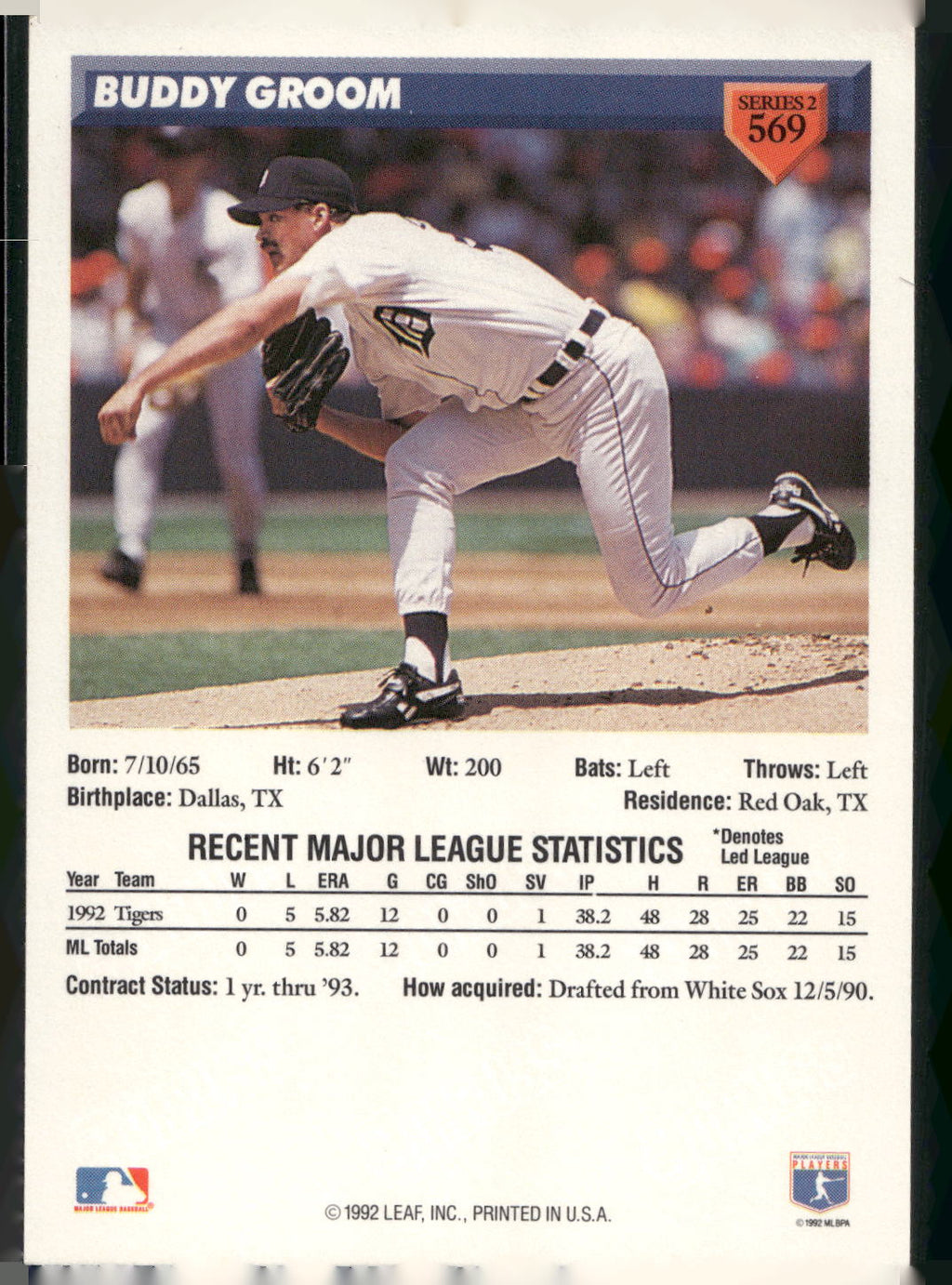1993 Donruss #569 Buddy Groom