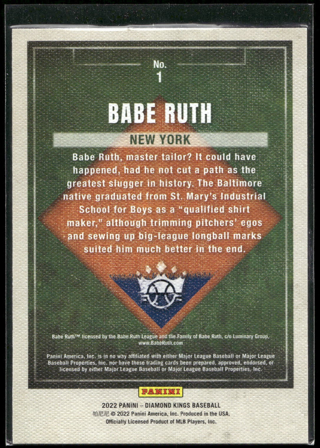 2022 Panini Diamond Kings #1 Babe Ruth