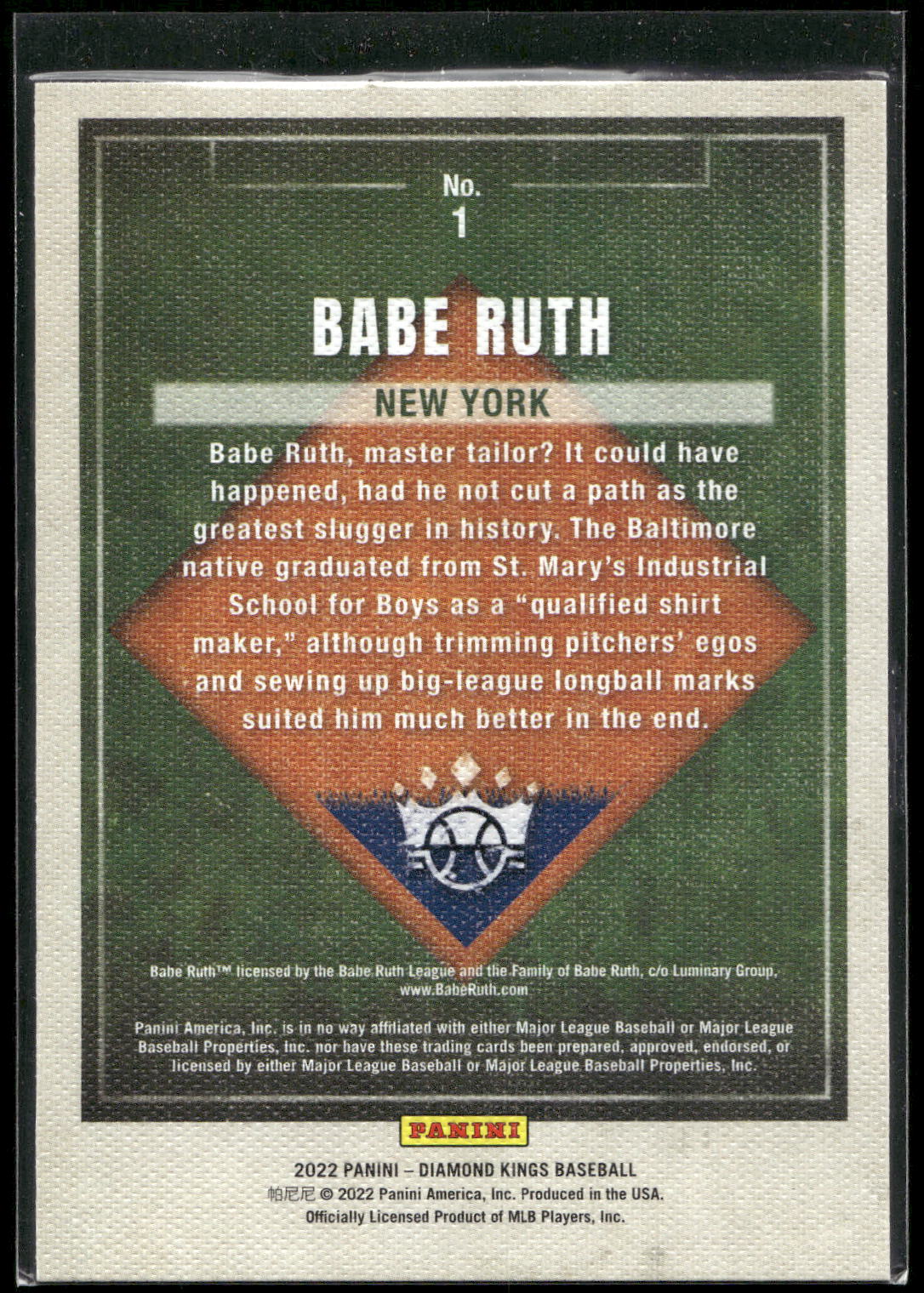 2022 Panini Diamond Kings #1 Babe Ruth