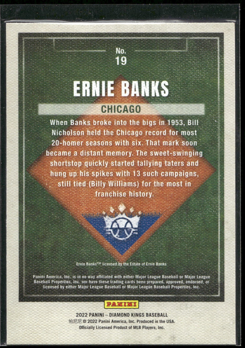 2022 Panini Diamond Kings #19 Ernie Banks