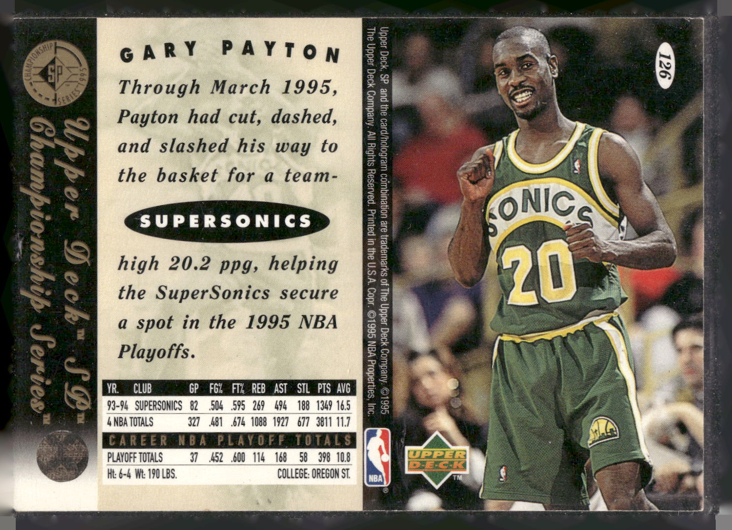 1994-95 SP Championship #126 Gary Payton