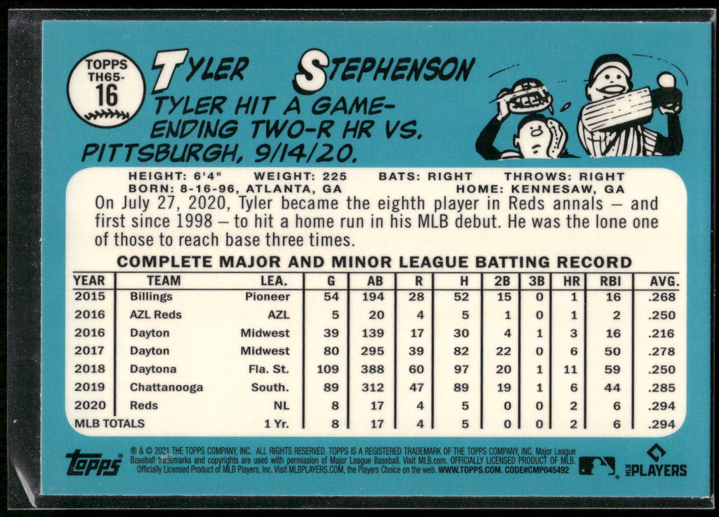 2021 Topps #TH65-16 Tyler Stephenson 1965 Topps Redux Chrome