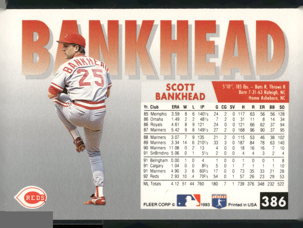 1993 Fleer #386 Scott Bankhead