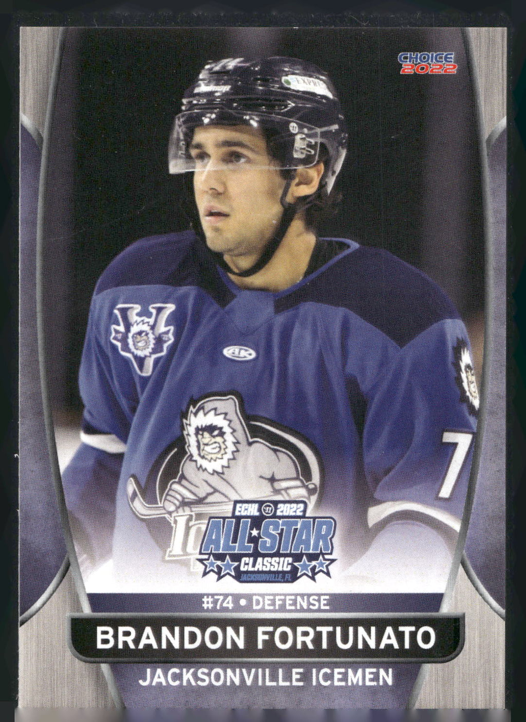 2021-22 Choice Jacksonville Icemen (ECHL) #20 Brandon Fortunato