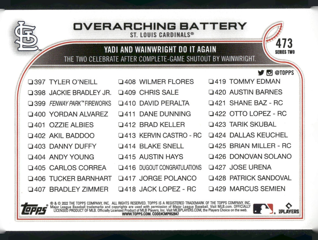 2022 Topps #473 Overarching Battery