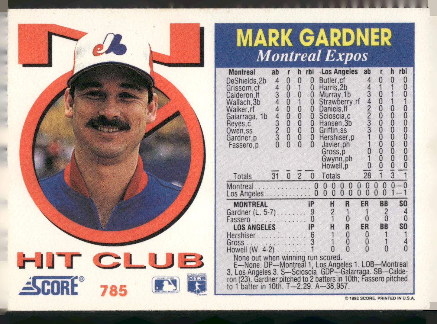 1992 Score #785 Mark Gardner