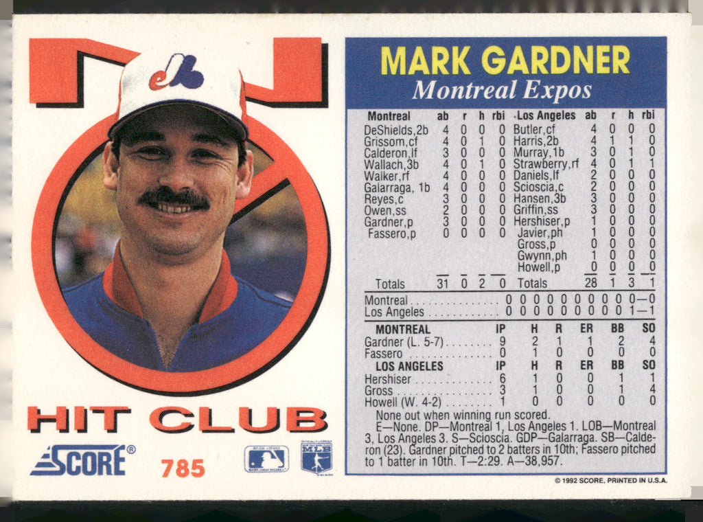 1992 Score #785 Mark Gardner