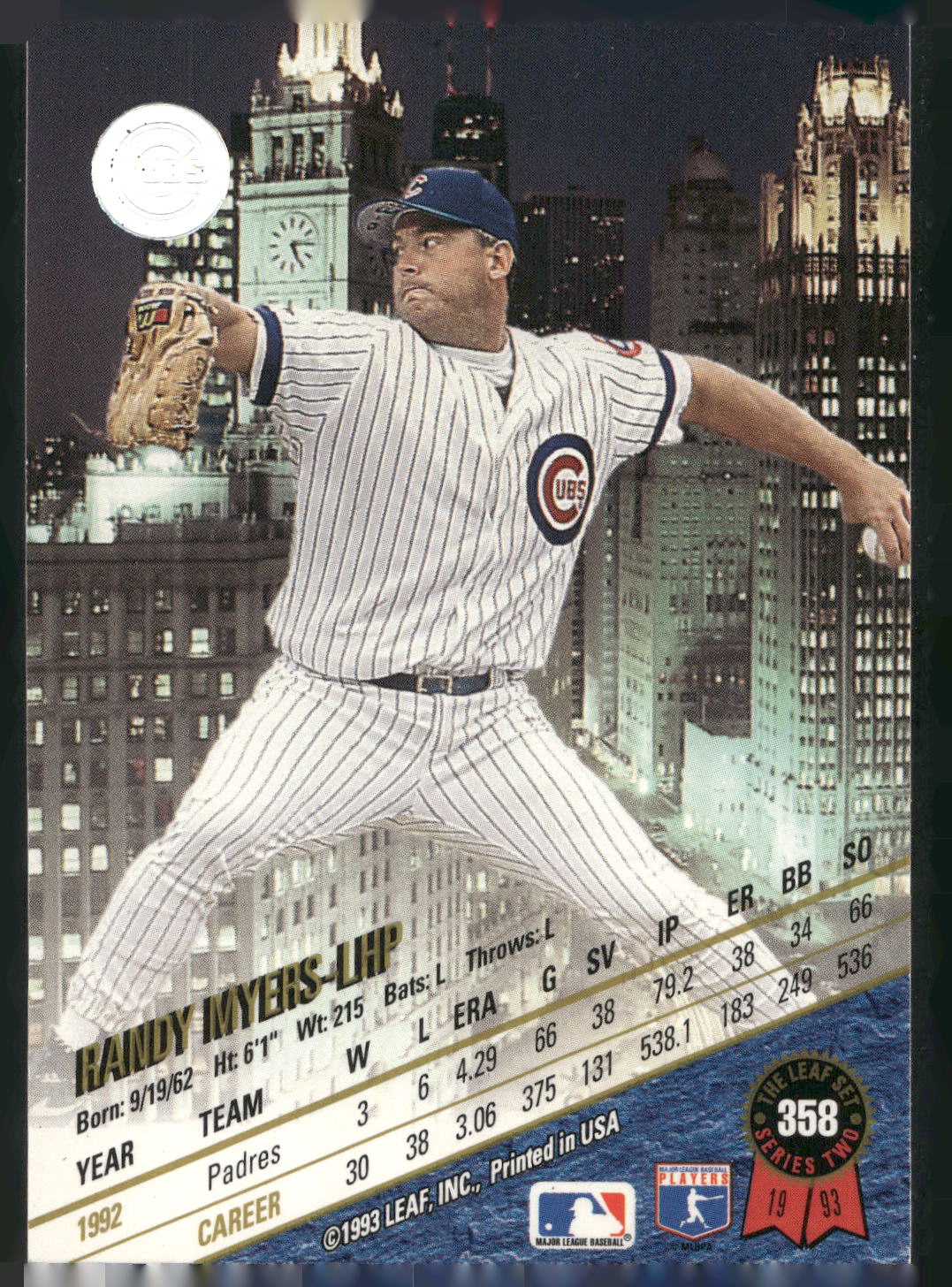 1993 Leaf #358 Randy Myers