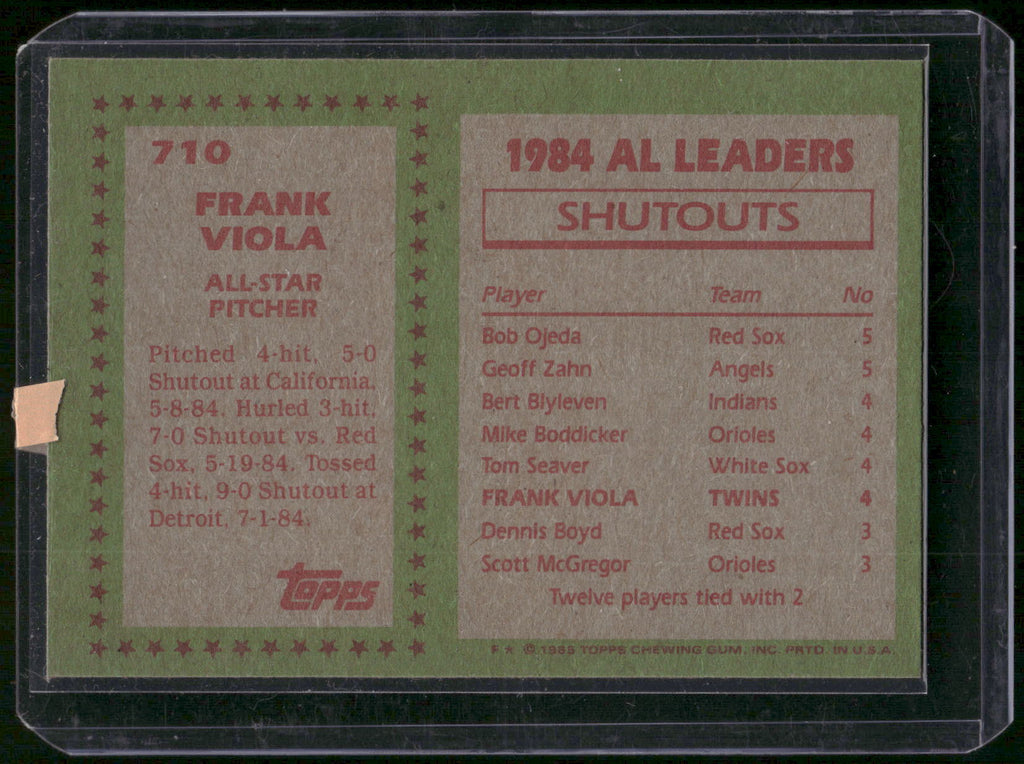 1985 Topps #710 Frank Viola