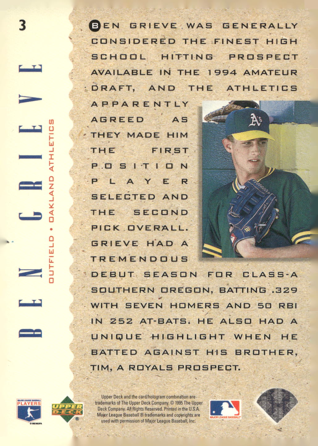 1995 Upper Deck #3 Ben Grieve