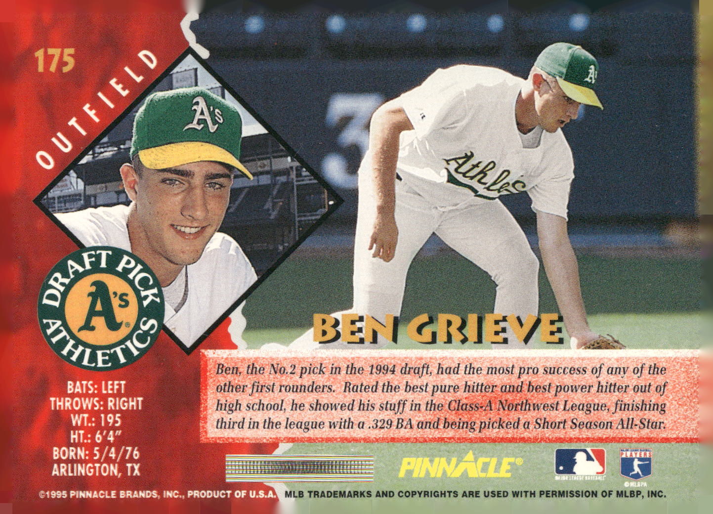 1995 Pinnacle #175 Ben Grieve