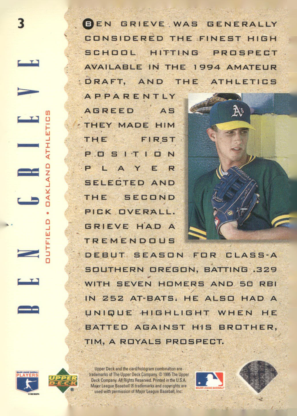 1995 Upper Deck #3 Ben Grieve