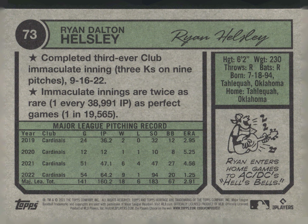 2023 Topps Heritage #73 Ryan Helsley