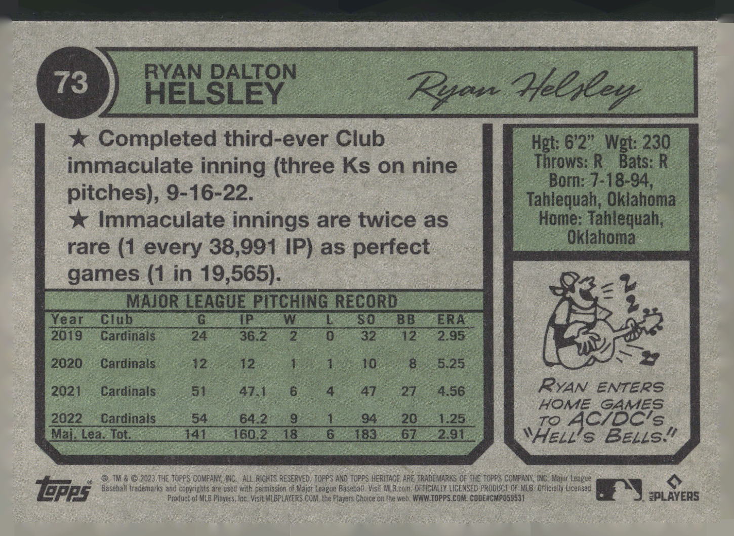 2023 Topps Heritage #73 Ryan Helsley