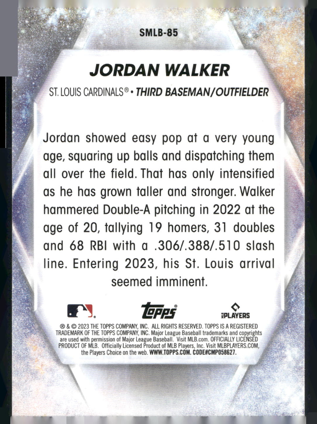 2023 Topps Update #SMLB-85 Jordan Walker Stars of MLB
