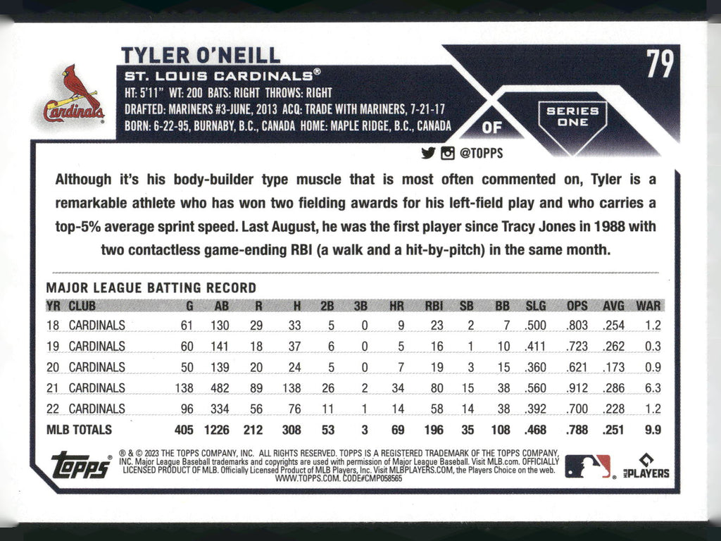 2023 Topps #79 Tyler O'Neill
