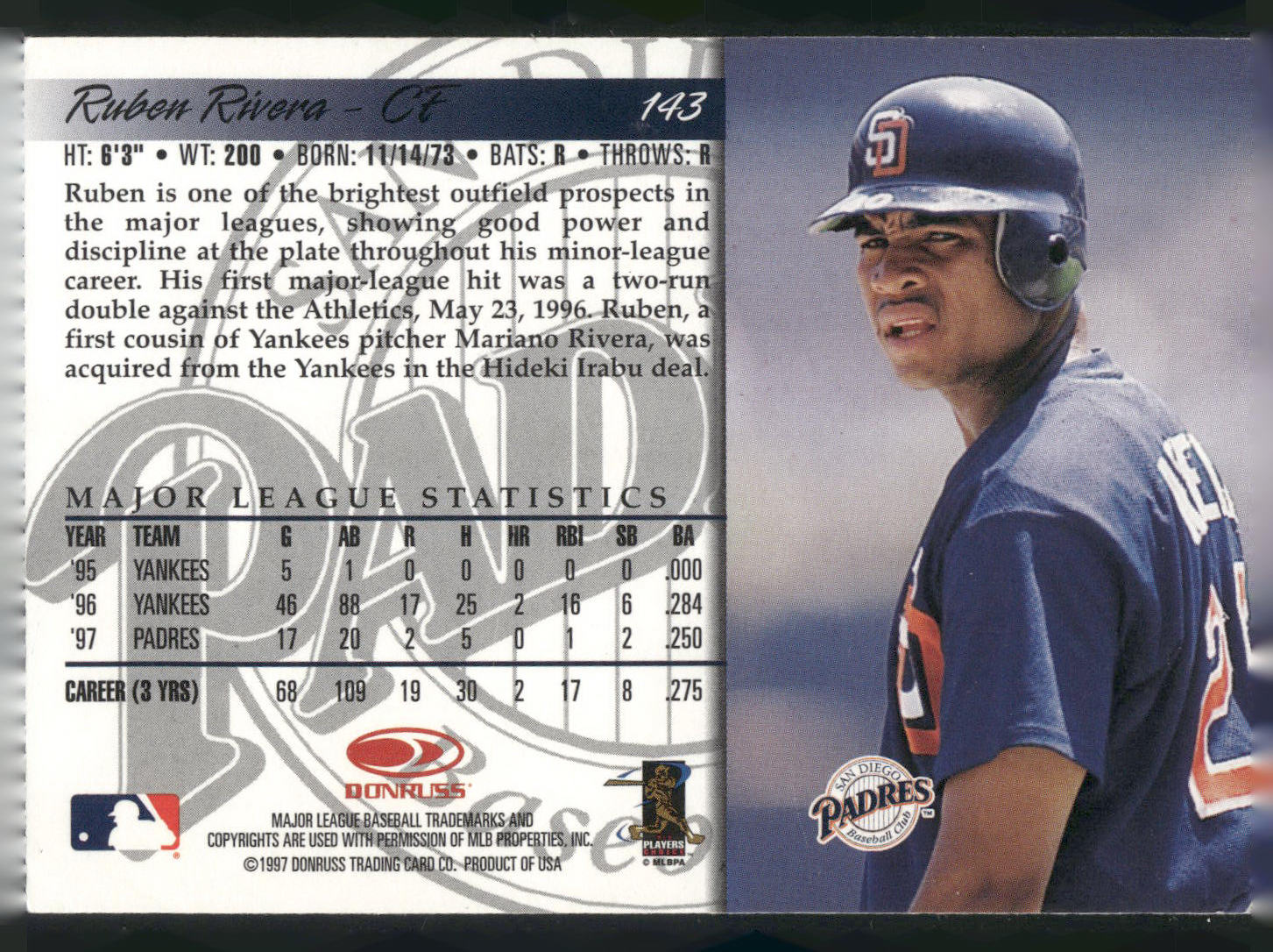 1998 Donruss #143 Ruben Rivera