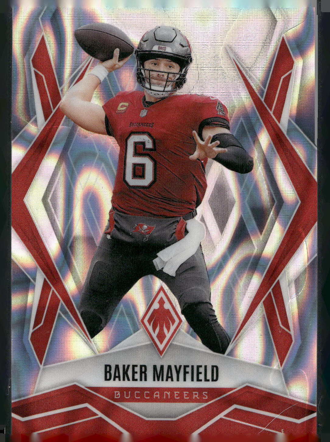 2025 Panini Phoenix #128 Baker Mayfield Silver Lava Prizm