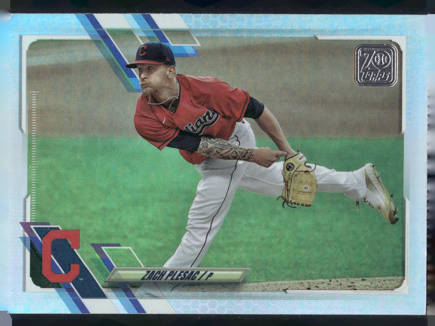 2021 Topps #403 Zach Plesac Rainbow Foil