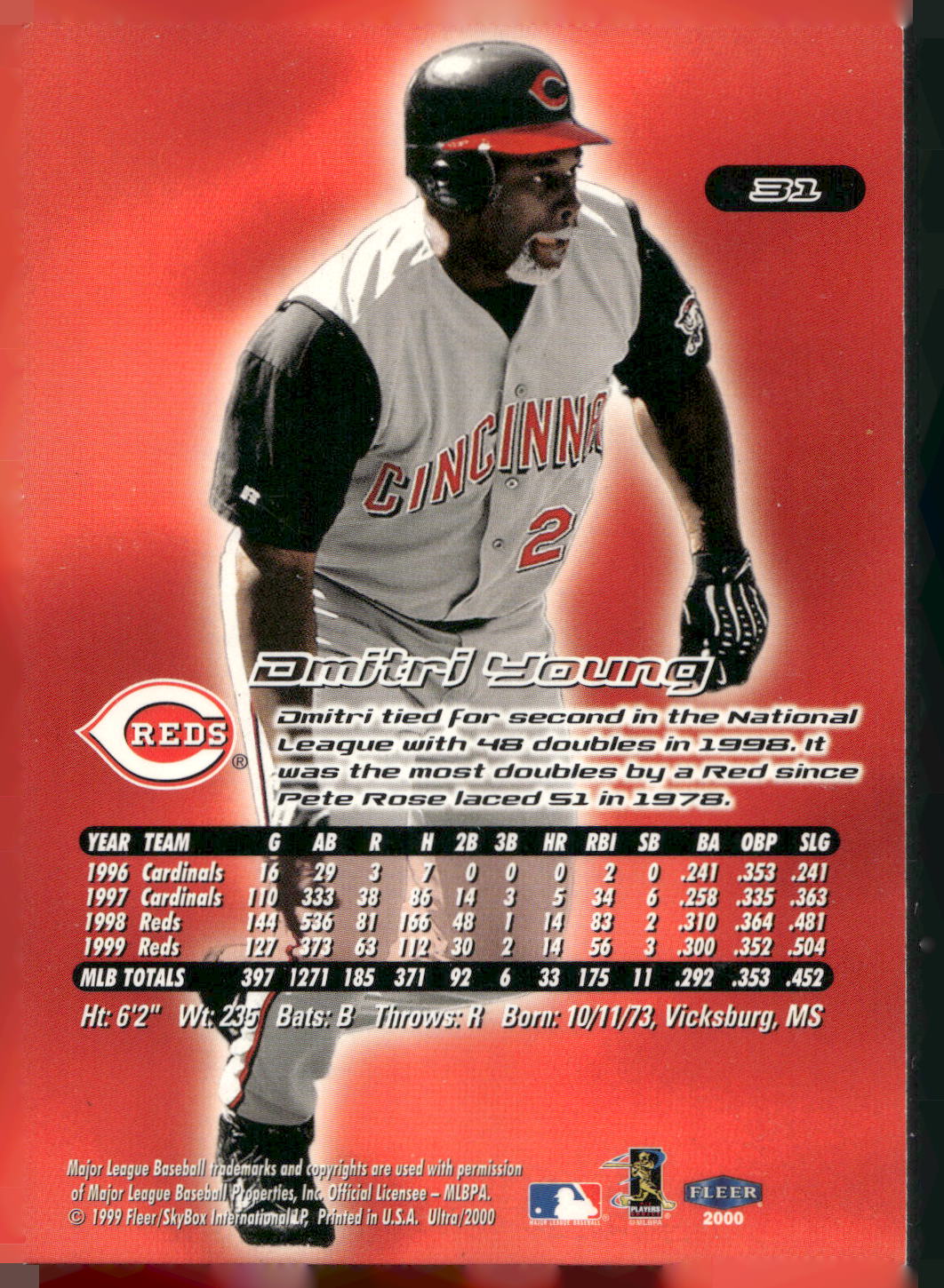 2000 Ultra #31 Dmitri Young