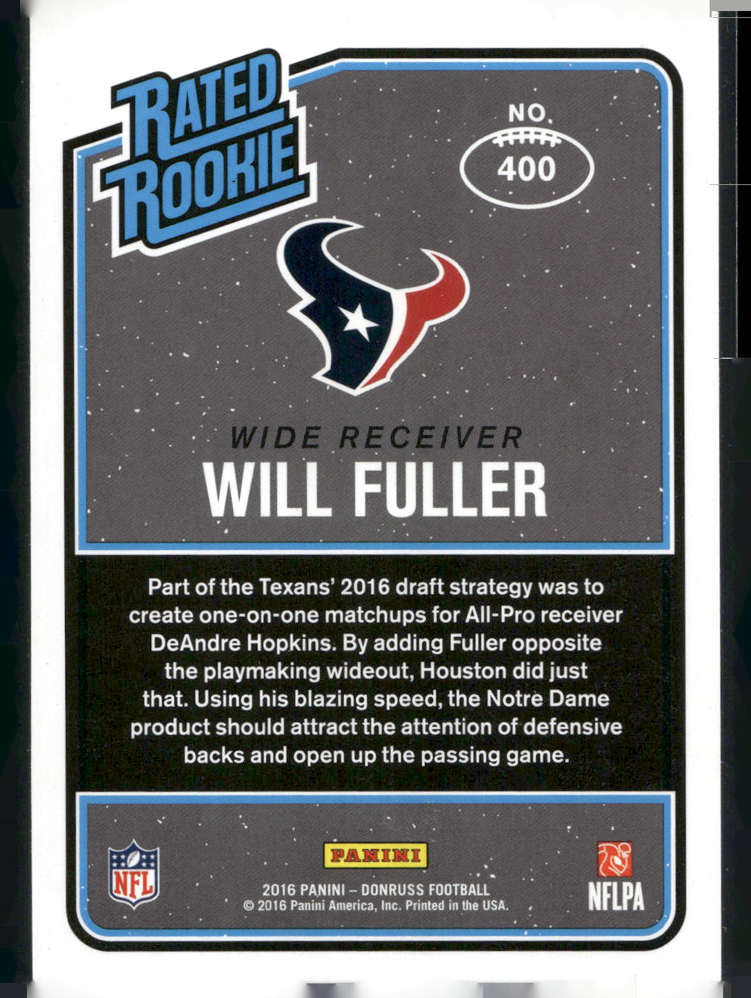 2016 Donruss #400 Will Fuller