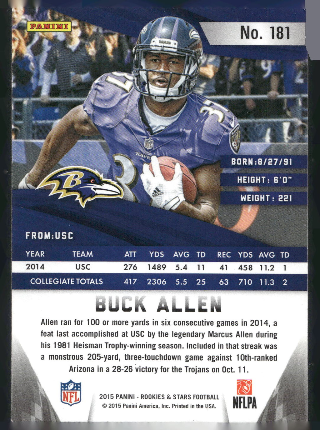 2015 Panini Rookies & Stars #181 Buck Allen